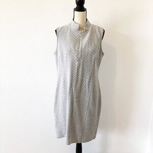 BAR By Melis Kozan Gray Sleeveless 1/4 Zip Sheath Dress Womens Medium